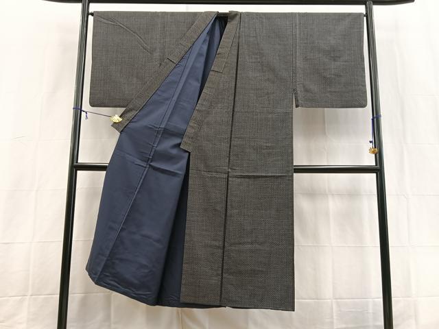 平和屋着物●男性 本場大島紬 アンサンブル 割込み絣 長羽織 正絹 逸品 BAAX9067yc