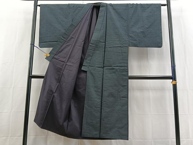 平和屋着物■男性 本場大島紬 アンサンブル 80亀甲 総詰め 羽裏:鷹 正絹 逸品 BAAX9071yc