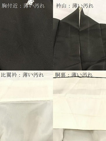 平和屋着物■豪華黒留袖 刺繍 鳳凰立波文 金糸 正絹 逸品 BAAX9073yc