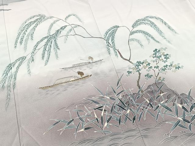 平和屋着物■訪問着 友禅 作家物 人物風景文 暈し染め 正絹 逸品 BAAX9078yc