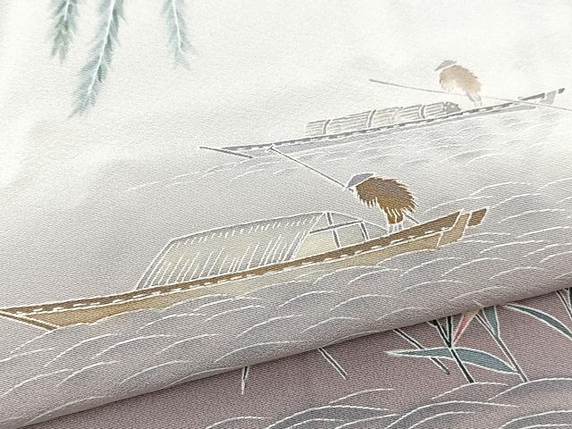 平和屋着物■訪問着 友禅 作家物 人物風景文 暈し染め 正絹 逸品 BAAX9078yc