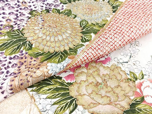 平和屋着物■豪華振袖 駒刺繍 飾花文 金彩 鈴乃屋扱い 正絹 逸品 BAAX9079yc