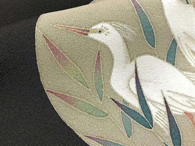 平和屋着物●本加賀友禅作家 白坂幸蔵 黒留袖 立波花鳥丸文 正絹 逸品 BAAX9081yc