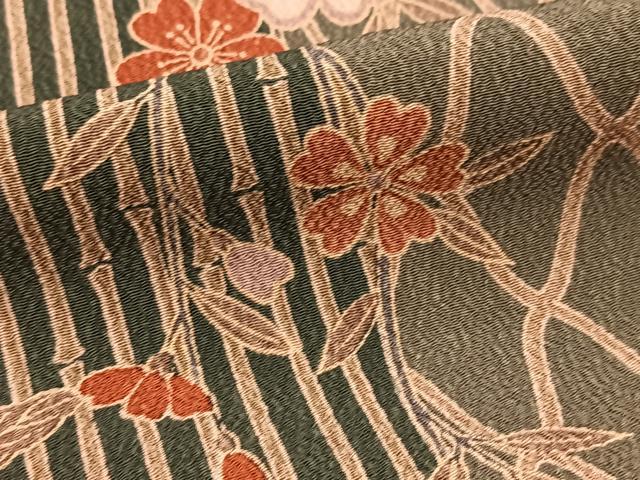 平和屋着物■小紋 草花文 洗える着物 BAAX9088yc