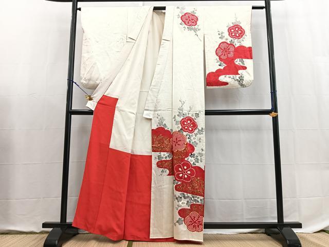 平和屋着物■訪問着 駒刺繍 絞り 枝梅文 金彩 正絹 逸品 BAAX9091yc