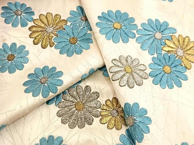 平和屋着物■訪問着 総刺繍 菊花文 金銀糸 正絹 逸品 BAAX9093yc
