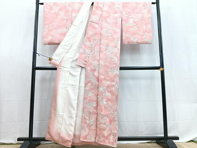 平和屋着物■上質な小紋 裏菊文 暈し染め 正絹 逸品 BAAX9097yc