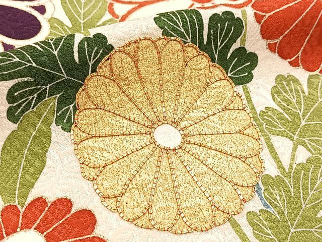 平和屋着物■訪問着 駒刺繍 菊花文 金彩 正絹 逸品 BAAX9100yc