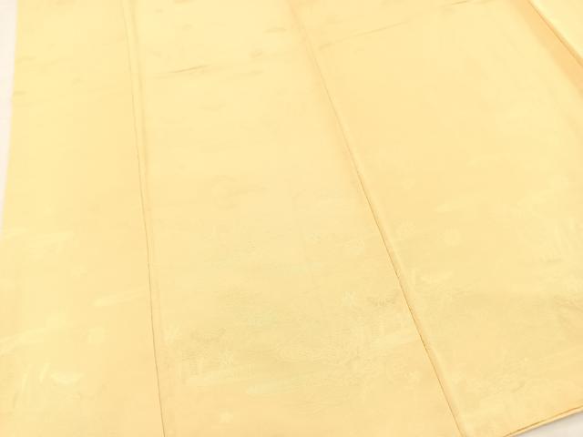 平和屋着物■上質な色無地 御所車草花地紋 蜂蜜色 正絹 逸品 BAAX9103yc