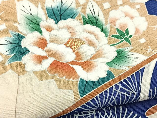 平和屋着物■豪華色留袖 扇面花文 正絹 逸品 BAAX9104yc