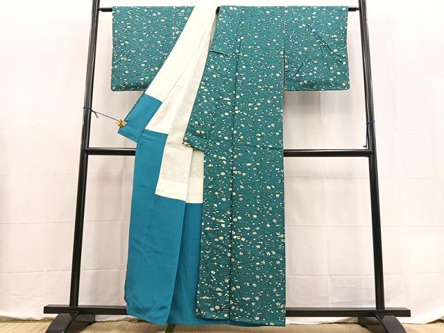 平和屋着物■上質な小紋 ろうけつ染め 吹き寄せ文 正絹 逸品 未使用 BAAX9106yc