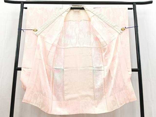 平和屋着物■振袖用長襦袢 無双仕立て 草花地紋 暈し染め 正絹 逸品 BAAX9108yc