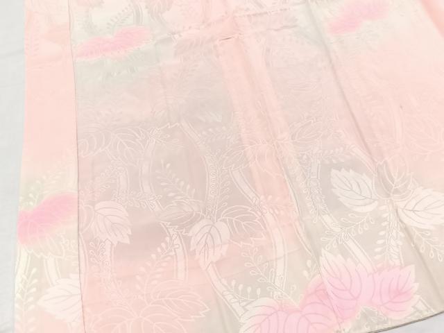 平和屋着物■振袖用長襦袢 無双仕立て 草花地紋 暈し染め 正絹 逸品 BAAX9108yc