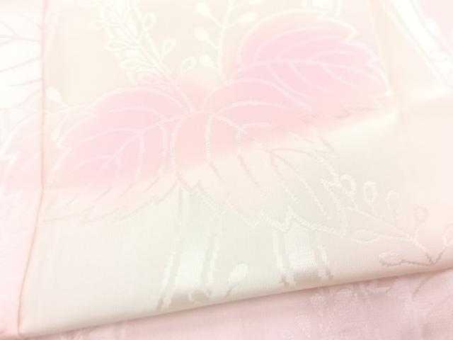平和屋着物■振袖用長襦袢 無双仕立て 草花地紋 暈し染め 正絹 逸品 BAAX9108yc
