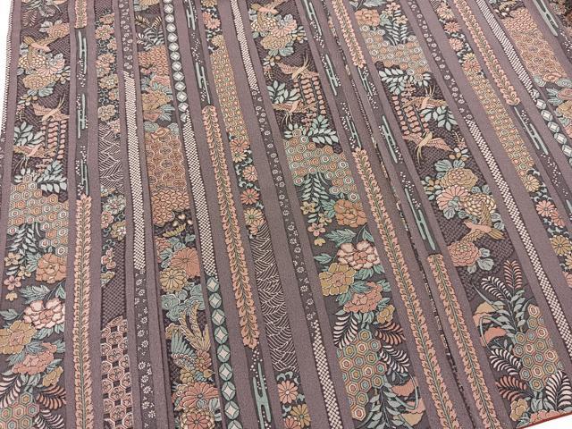 平和屋着物■上質な小紋 花鳥間道 正絹 逸品 BAAX9109yc