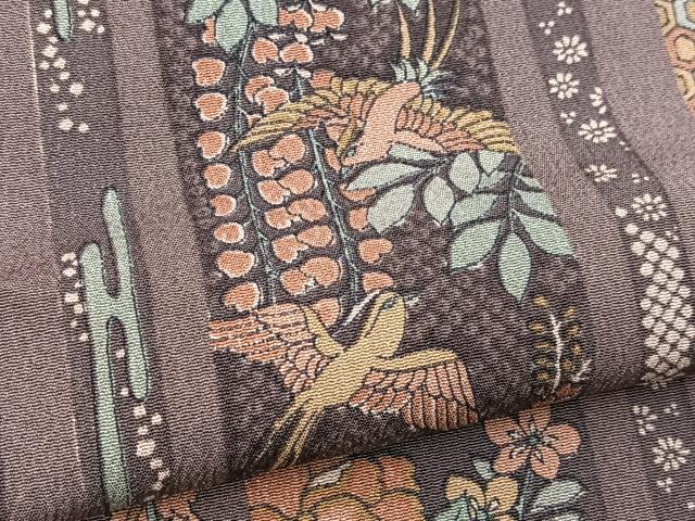平和屋着物■上質な小紋 花鳥間道 正絹 逸品 BAAX9109yc