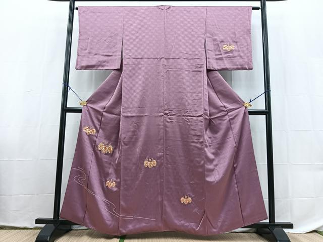 平和屋着物■訪問着 総駒刺繍 絞り 五三桐 正絹 逸品 BAAX9113yc