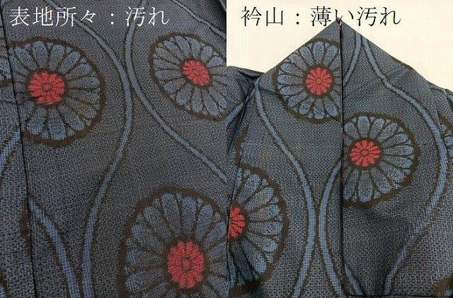 平和屋着物■本場大島紬 割込み絣 立涌花文 正絹 逸品 BAAX9115yc