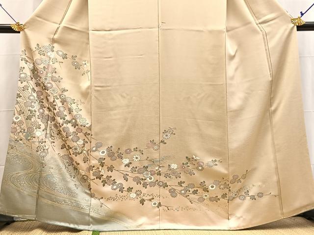平和屋着物■訪問着 流水花文 暈し染め 金彩 正絹 逸品 BAAX9123yc