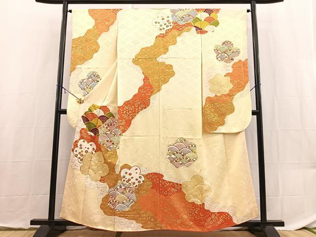 平和屋着物■豪華振袖 駒刺繍 吉祥花文 金彩 正絹 逸品 BAAX9124yc