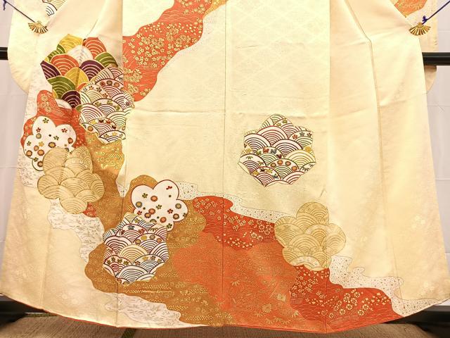 平和屋着物■豪華振袖 駒刺繍 吉祥花文 金彩 正絹 逸品 BAAX9124yc