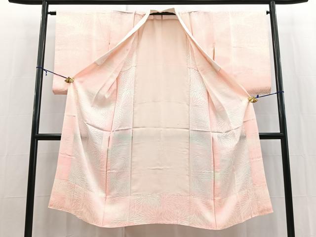 平和屋着物■長襦袢 無双仕立て 雲重ね菊地紋 暈し染め 正絹 逸品 BAAX9125yc