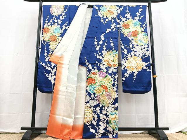 平和屋着物■豪華振袖 駒刺繍 花蝶丸文 金彩 正絹 逸品 BAAX9126yc