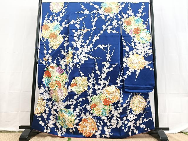 平和屋着物■豪華振袖 駒刺繍 花蝶丸文 金彩 正絹 逸品 BAAX9126yc