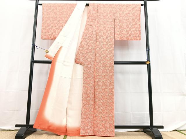 平和屋着物■上質な小紋 型染め 菊花唐草文 正絹 逸品 BAAX9127yc