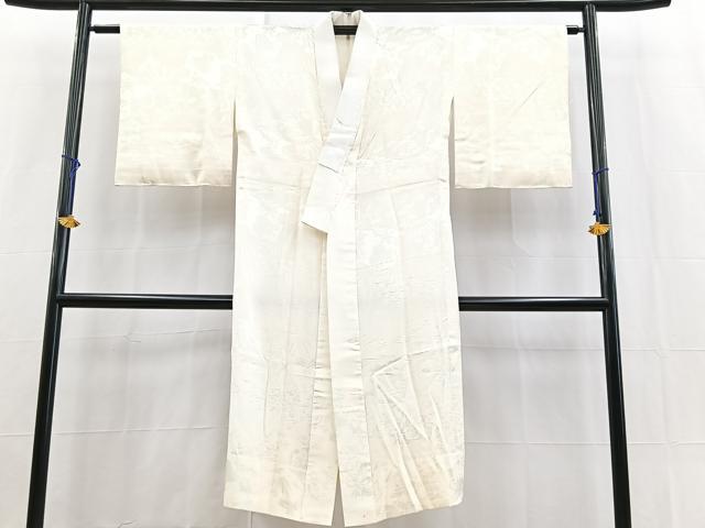 平和屋着物■長襦袢 無双仕立て 草花地紋 三越扱い 正絹 逸品 BAAX9131yc