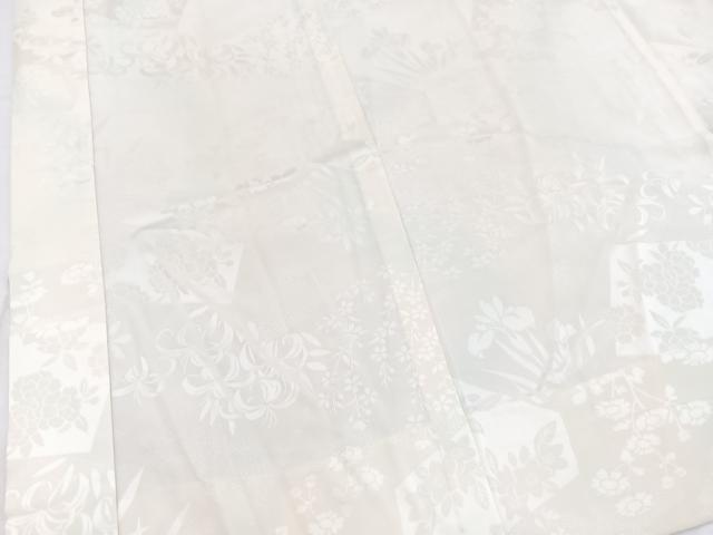 平和屋着物■長襦袢 無双仕立て 草花地紋 三越扱い 正絹 逸品 BAAX9131yc