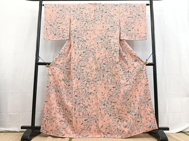 平和屋着物■上質な小紋 舞蝶椿文 正絹 逸品 BAAX9132yc