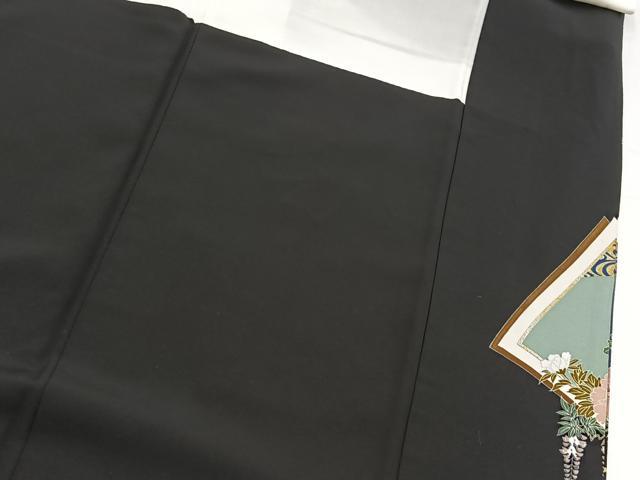 平和屋着物■豪華黒留袖 駒刺繍 飛鶴吉祥花文 金銀彩 正絹 逸品 BAAX9134yc