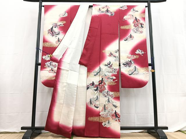 平和屋着物■豪華振袖 十二単 暈し染め 金彩 正絹 逸品 BAAX9135yc