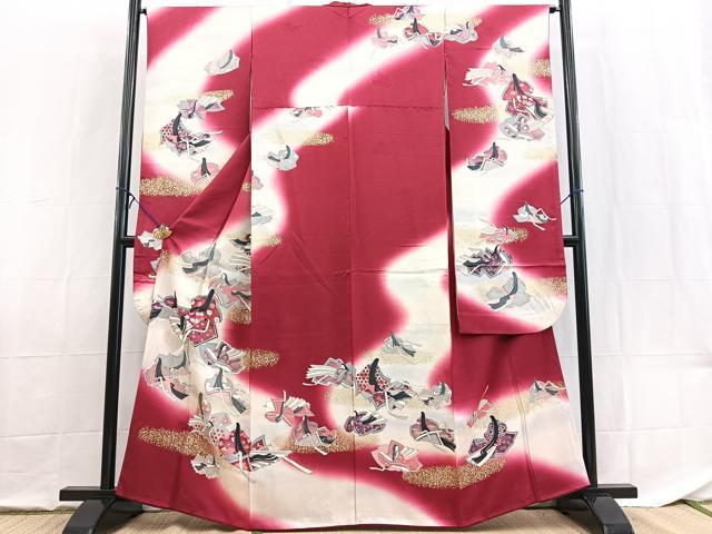 平和屋着物■豪華振袖 十二単 暈し染め 金彩 正絹 逸品 BAAX9135yc