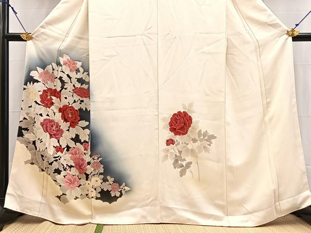 平和屋着物■訪問着 雲取り花文 正絹 逸品 BAAX9140yc