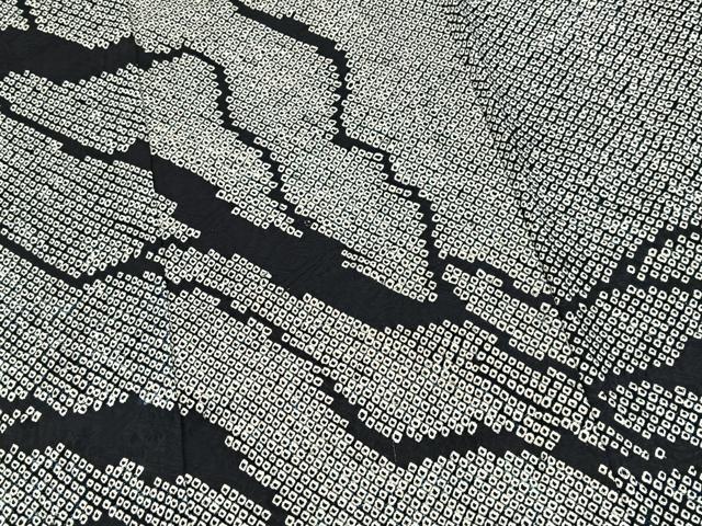 平和屋着物■訪問着 総絞り 道長文 黒地 正絹 逸品 BAAX9144yc