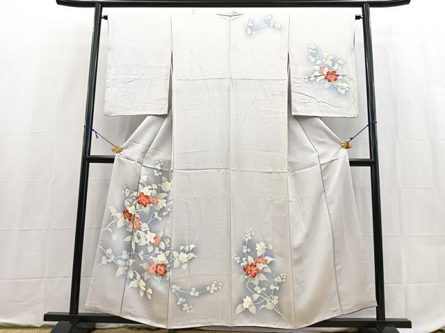 平和屋着物■訪問着 草花文 暈し染め 正絹 逸品 BAAX9145yc