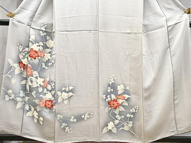 平和屋着物■訪問着 草花文 暈し染め 正絹 逸品 BAAX9145yc