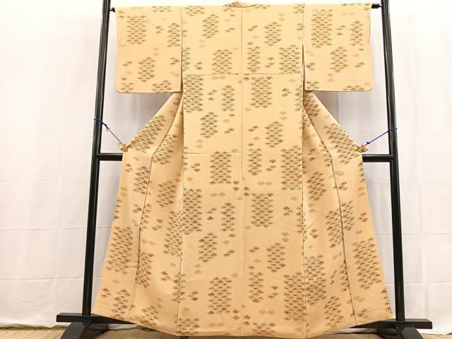 平和屋着物■上質な小紋 舞蝶文 鬼しぼ縮緬 正絹 逸品 BAAX9147yc