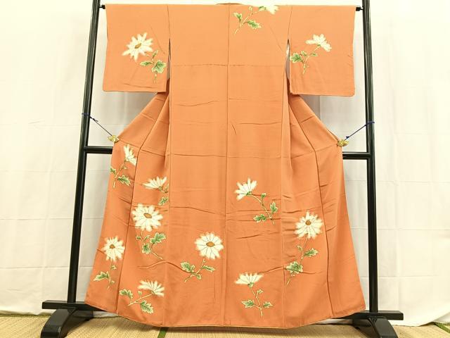 平和屋着物■訪問着 手描き 草花文 正絹 逸品 BAAX9150yc
