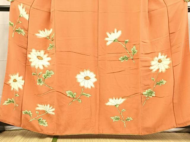 平和屋着物■訪問着 手描き 草花文 正絹 逸品 BAAX9150yc