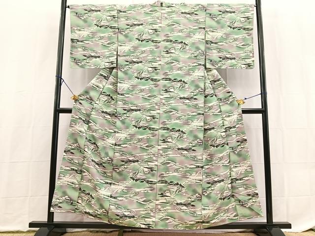 平和屋着物■上質な小紋 御所解松文 暈し染め 正絹 逸品 BAAX9157yc