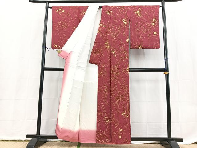 平和屋着物■上質な小紋 草花文 正絹 逸品 BAAX9159yc