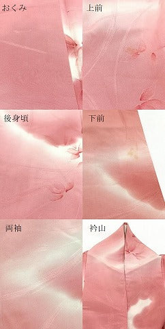 平和屋着物●上質な小紋 地紋起こし 雲重ね花文 正絹 逸品 BAAX9165yc
