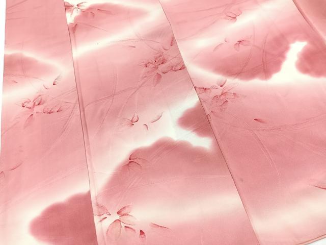 平和屋着物●上質な小紋 地紋起こし 雲重ね花文 正絹 逸品 BAAX9165yc