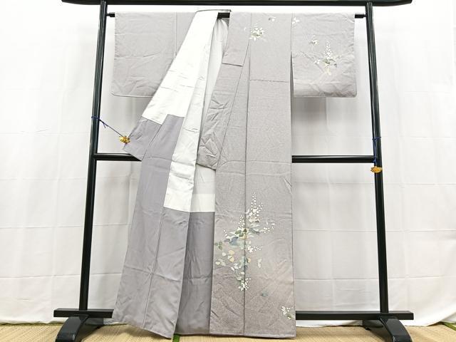 平和屋着物■訪問着 友禅 枝花文 たたき染め 正絹 逸品 未使用 BAAX9169yc