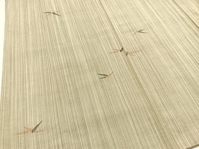 平和屋着物■上質な紬 笹の葉文 正絹 逸品 BAAX9179yc