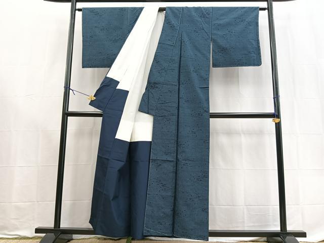 平和屋着物■上質な紬 幾何学文様 正絹 逸品 未使用 BAAX9181yc