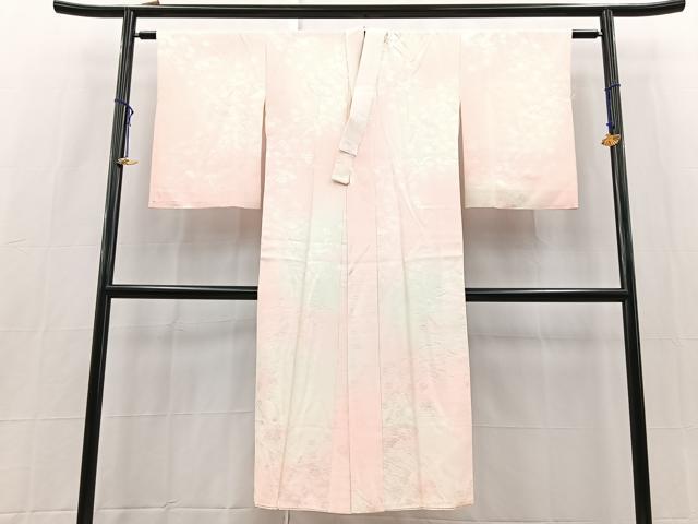 平和屋着物■長襦袢 袷 扇面花地紋 暈し染め 正絹 逸品 BAAX9192yc
